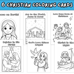 Christian Coloring Greeting Cards, Printable Bible Verse Cards, Nativity Coloring, Religious Craft, DIY Christmas Card, Digital Download