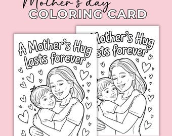 Printable Mother's Day Coloring Cards: DIY Gift for Mom (Instant Download)