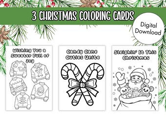 Christmas Coloring Pages: Holiday Sweaters, Santa, Candy Cane Printable Activity Sheets
