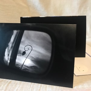 postalnegra photographie carte postale carte de vœux pliée verso noir avec enveloppe