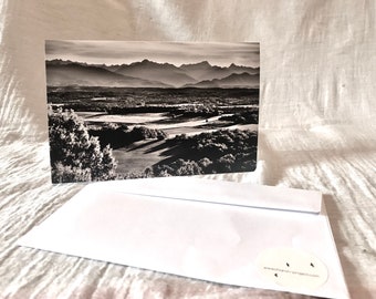 postalnegra photography postcard folded greeting card black back with envelope