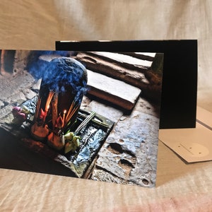 postalnegra photographie carte postale carte de vœux pliée verso noir avec enveloppe