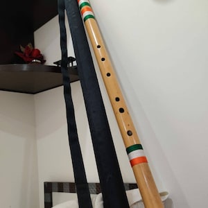 C Natural Base Bansuri Flute: 432Hz Tuned, 38 inch, with Case