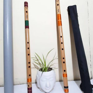 F Natural & F Sharp Bamboo Flute Set - 440Hz Bansuri