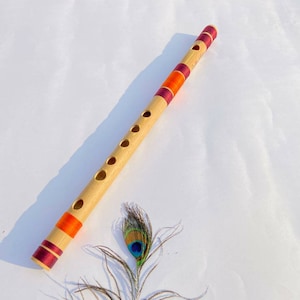 Flute bansuri A-Natural middle 440 Hz & 11.5 Inches, classical musical instruments nirmana by Nariswarflutestore.