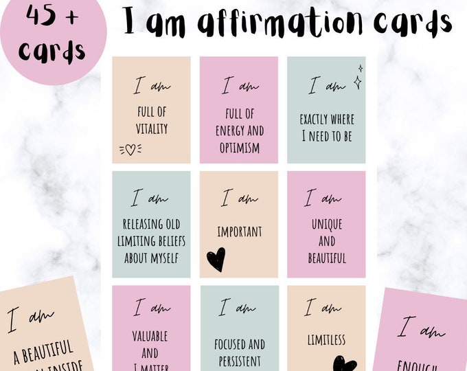 Positive Affirmation Cards Printable, Self Care Messages, Mindfulness ...