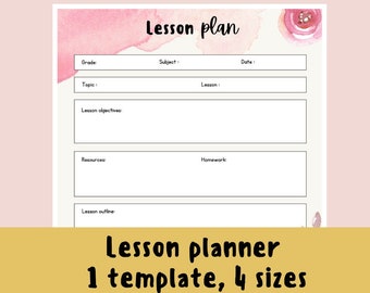 Homeschool planner, Preschool planner, Lesson Plan Template, Teacher planner template, Homeschool printable, Lesson Planners for Teachers