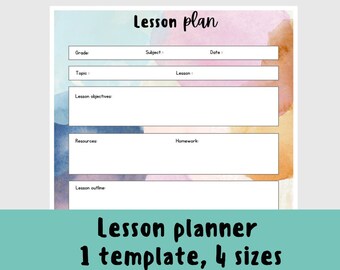 Homeschool planner Printable, Lesson Plan Template for Teachers, Teacher planner template, Homeschool printable, PDF Download