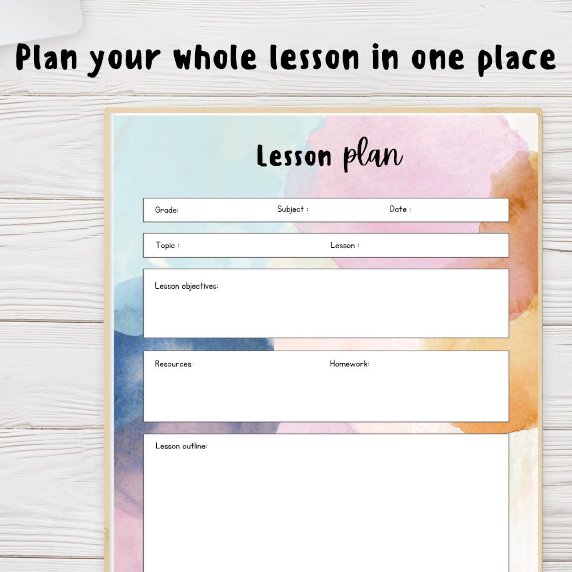 Homeschool Planner Printable, Lesson Plan Template for Teachers ...