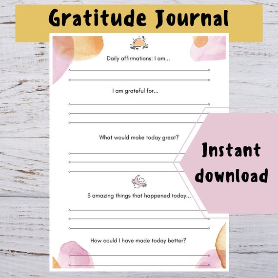 Gratitude Journal Self Care Planner Mental Health Journal - Etsy