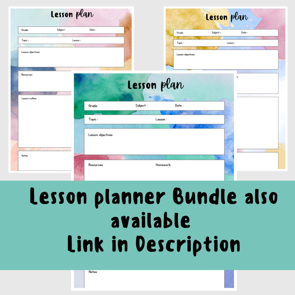 Homeschool Planner Printable, Lesson Plan Template for Teachers ...