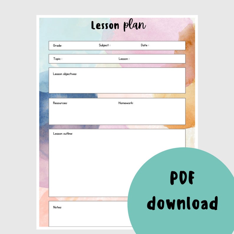 Homeschool Planner Printable, Lesson Plan Template for Teachers ...