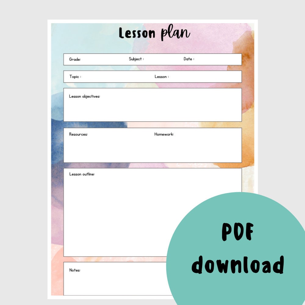 Homeschool Planner Printable, Lesson Plan Template for Teachers ...