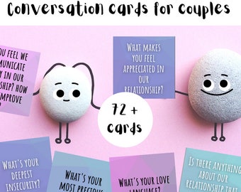 Carte di conversazione per coppie, Carte per appuntamenti notturni stampabili, Carte con domande per coppie, Avviatori di conversazione per coppie, Regalo di anniversario per lei