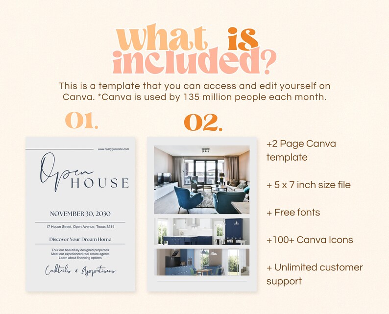Editable Open House Invitation Template, Minimalist Realtor Open House