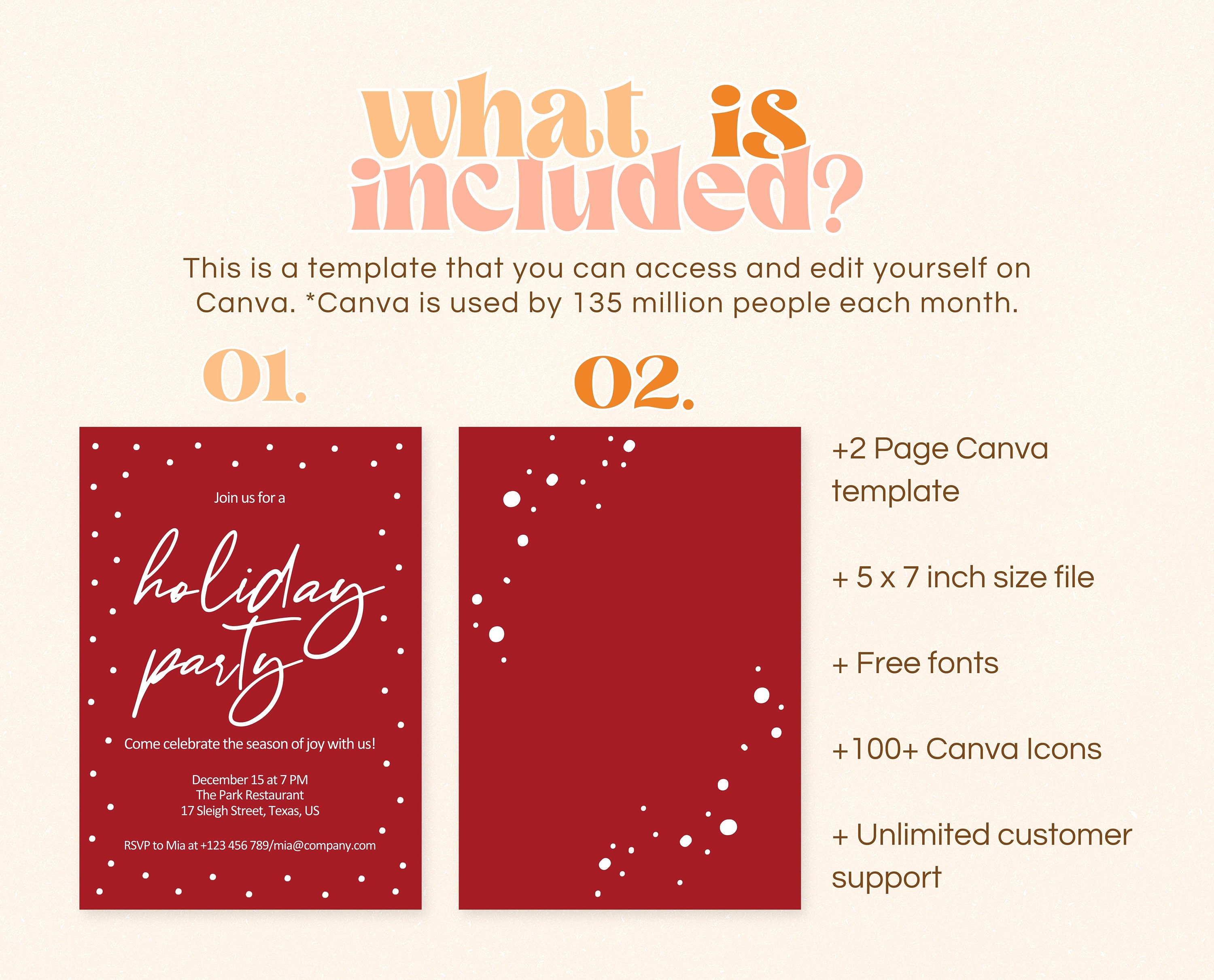 Editable Modern Holiday Party Invitation Template, Business Holiday