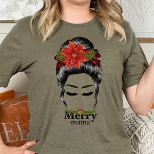 Very Merry Mama, Mama Claus Christmas Shirt, Christmas Mom Tee, Christmas Shirt for Women, Mama Claus, Christmas Gift for Mom