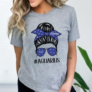 Aquarius Shirts, Unique Gift Giving Idea for January and February Birthdays , Zodiac Sun Sign Tee, Astrology Gift for her