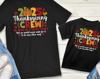 Thanksgiving Crew T-Shirt, Unisex Tee, Family Gathering Shirt, Autumn Celebration Apparel, Holiday Family Tee