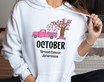 Pink Ribbon Hoodie Breast Cancer Sweats Cancer Supporter Fight Cancer Sweater Last Chemo Day Shirt Pink Out October Chemotherapy Gift