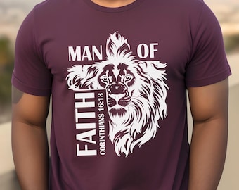 Man of Faith Corinthians 16:13 Christian Dad Shirt | Father's Day Religious Gift | Spiritual Wear for Fathers