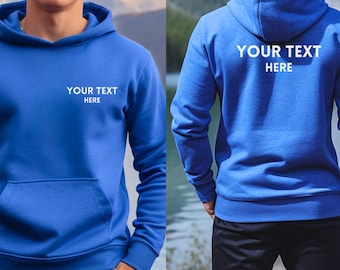 Custom Logo Hoodie, Personalized Branded Sweatshirt, Front and Back Design