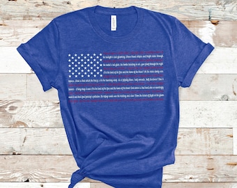 USA National Anthem T-Shirt, USA Shirt, Patriotic Fourth of July, Labor Day Tee