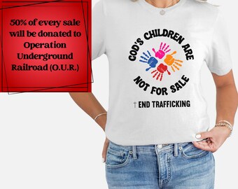 神の子供は売り物ではありません 宗教シャツ クリスチャンTシャツ 自由の音 子供達を救おう 人身売買を終わらせよう ママシャツ ギフト