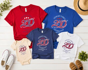 Semiquincentennial America 250th T-Shirt, Benutzerdefinierte Vaterländisches Baumwoll-T-Shirt für Erwachsene und Kinder