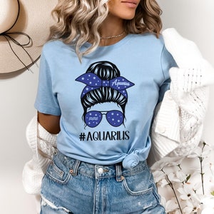 Aquarius Shirts, Unique Gift Giving Idea for January and February Birthdays , Zodiac Sun Sign Tee, Astrology Gift for her