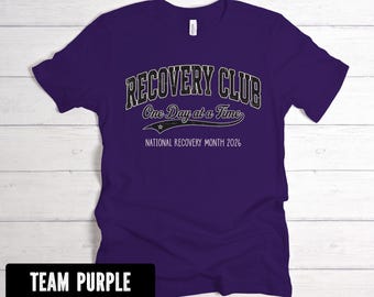 Genesungsclub-T-Stück ein Tag nach dem anderen Baumwoll-T-Shirt, Nüchternheit Unterstützung, 12-Schritt-Geschenk, nüchtern Jubiläum