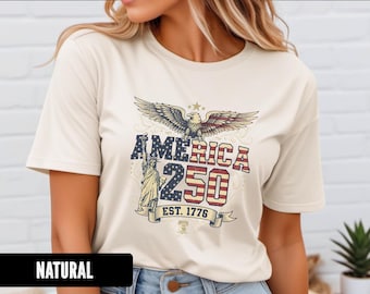 USA 250th Tee for Adults & Kids, Proud American Patriot Shirt, Vintage US Flag Apparel, 25th Celebration