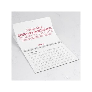 12 Steps of AA Wall Calendar Sober Calendar AA Recovery Gifts Recovery Coach Office Decor One Year Sober Gift for Sober Celebration image 10