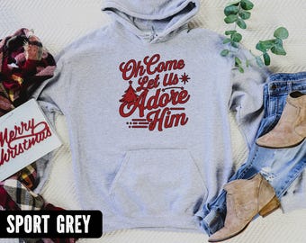 Holiday Crewneck Sweatshirt | Cozy Christmas Apparel, Gift for Him, Winter Outfit, Festive Sweatshirt, Adore Him Designf