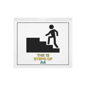 12 Steps of AA Wall Calendar Sober Calendar AA Recovery Gifts Recovery Coach Office Decor One Year Sober Gift for Sober Celebration image 2