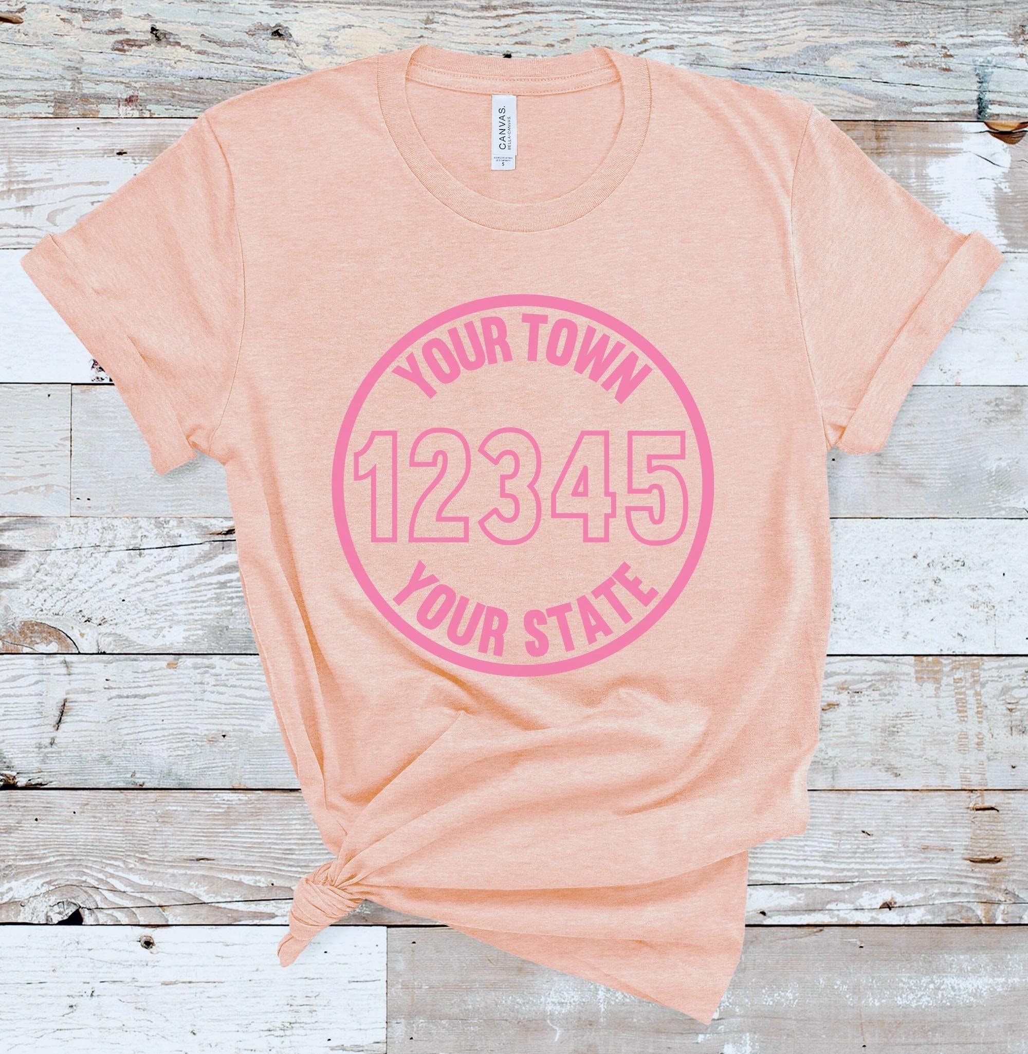 Hometown Shirt Personalized Zip Code Custom City and State - Etsy Canada