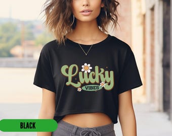 Saint Patricks Day Crop Top, St Pattys Croptop, Irish Y2K Tee, Shamrock Crop Top, St Patricks Day Top for her, St Pattys Baby Tee