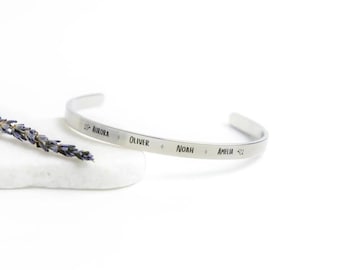 Mom Gift, Name Bracelet for Mom Grandma Mimi, Personalized Bracelet, Hand Stamped Jewelry for Her