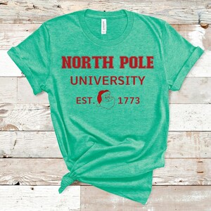 North Pole University, North Pole Shirt, Holiday Sweatshirt, Santa, Reindeer, Women Crewneck