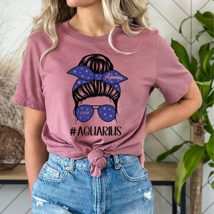 Aquarius Shirts, Unique Gift Giving Idea for January and February Birthdays , Zodiac Sun Sign Tee, Astrology Gift for her