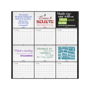 12 Steps of AA Wall Calendar Sober Calendar AA Recovery Gifts Recovery Coach Office Decor One Year Sober Gift for Sober Celebration image 4
