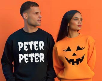 Peter Peter Pumpkin Eater Halloween Matching Shirts Halloween Couple Gift Couple Halloween tees Pumpkin couple outfit Fall shirts