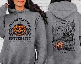 Halloweentown Est 1998 Back and Front Sweatshirt Retro Halloween Town Crewneck Sweater Halloweentown University Halloween Fall Sweatshirt