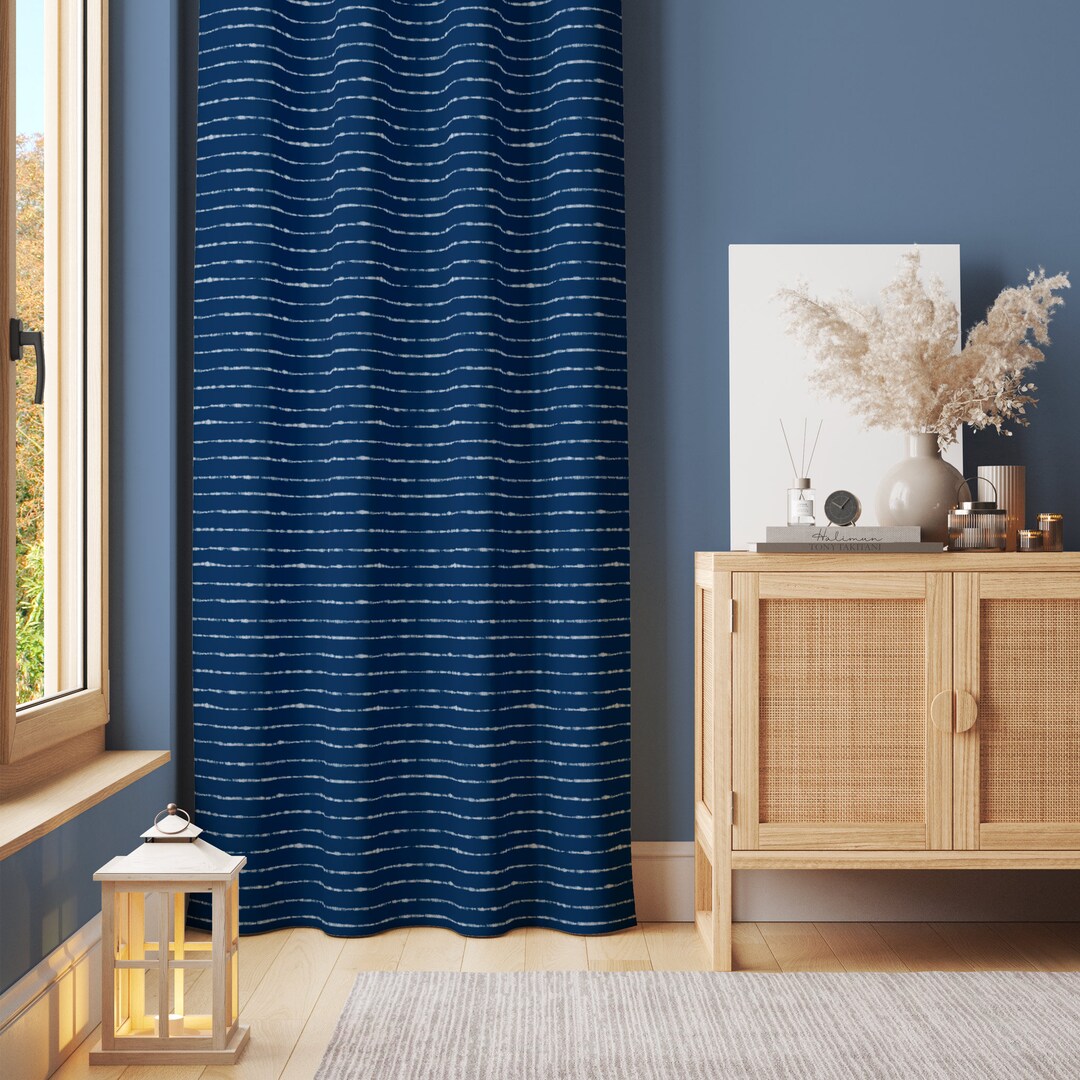 Shibori Indigo Tie Dye Horizon Small Pattern Collection Linen & Cotton ...