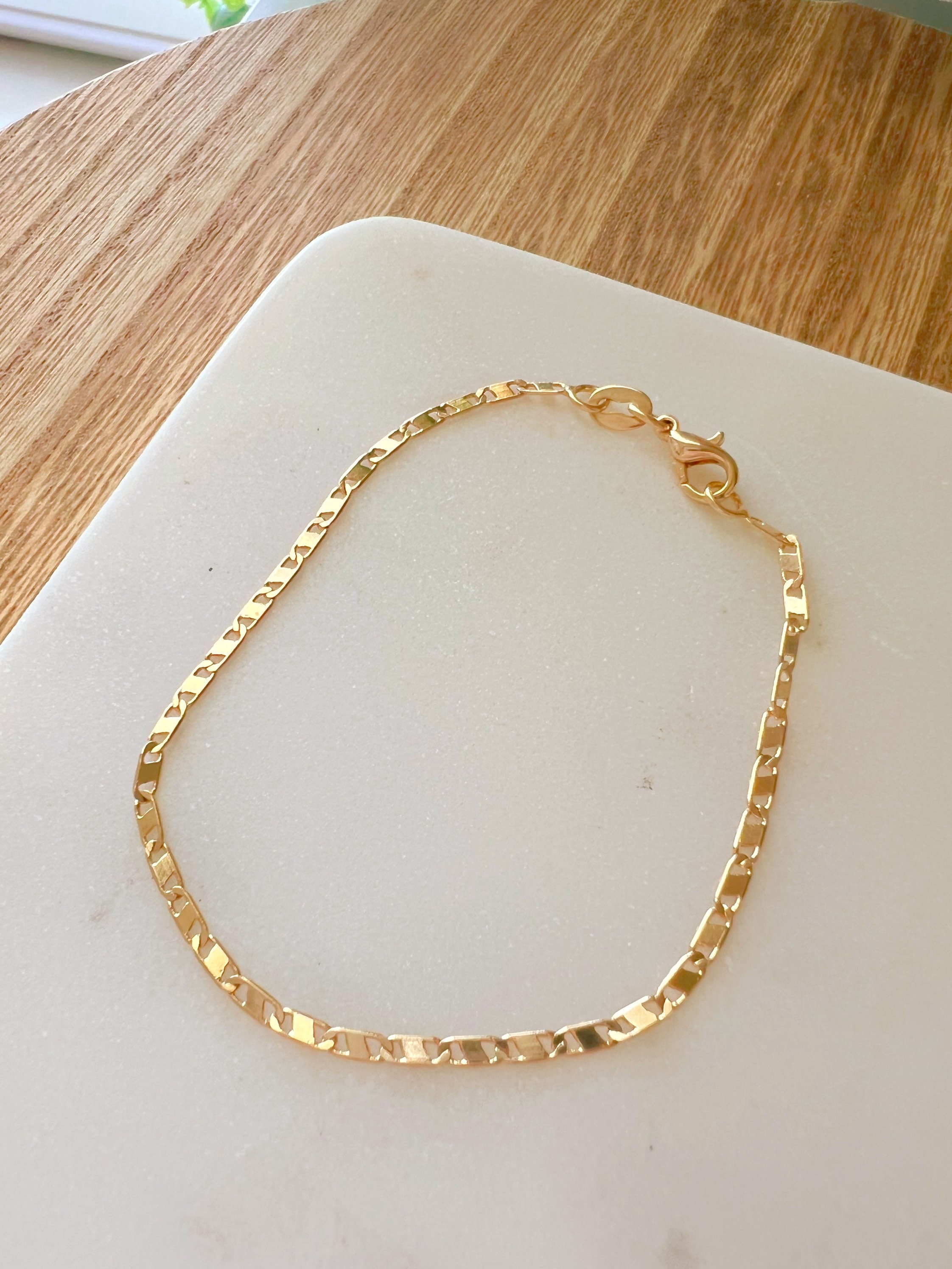 18K gold filled Harribgbone Chain ブレスレット 18k Gold Filled Bracelets ,herringbone Bracelet, Cuban Link