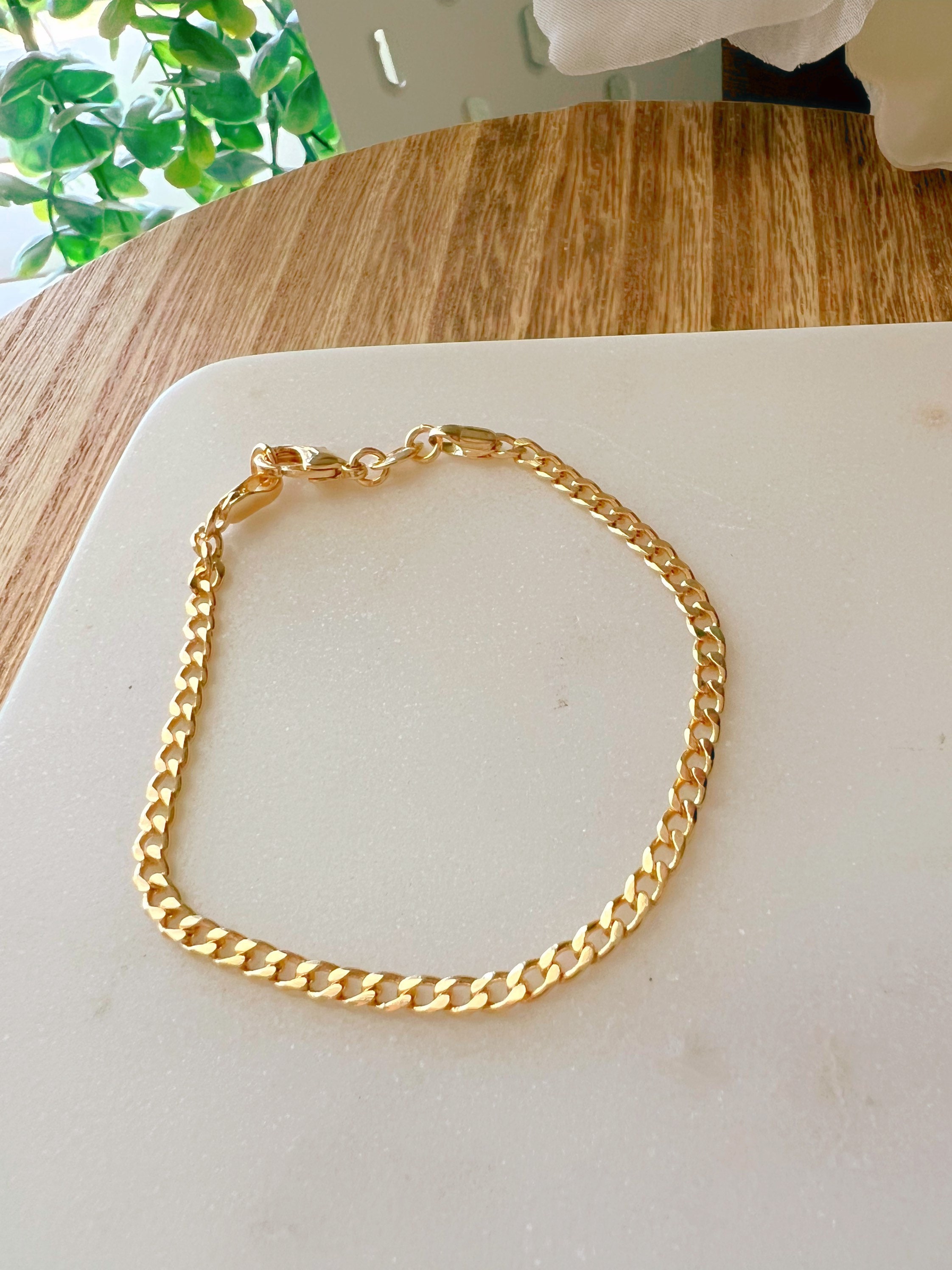 18K gold filled Harribgbone Chain ブレスレット 18k Gold Filled Bracelets ,herringbone Bracelet, Cuban Link