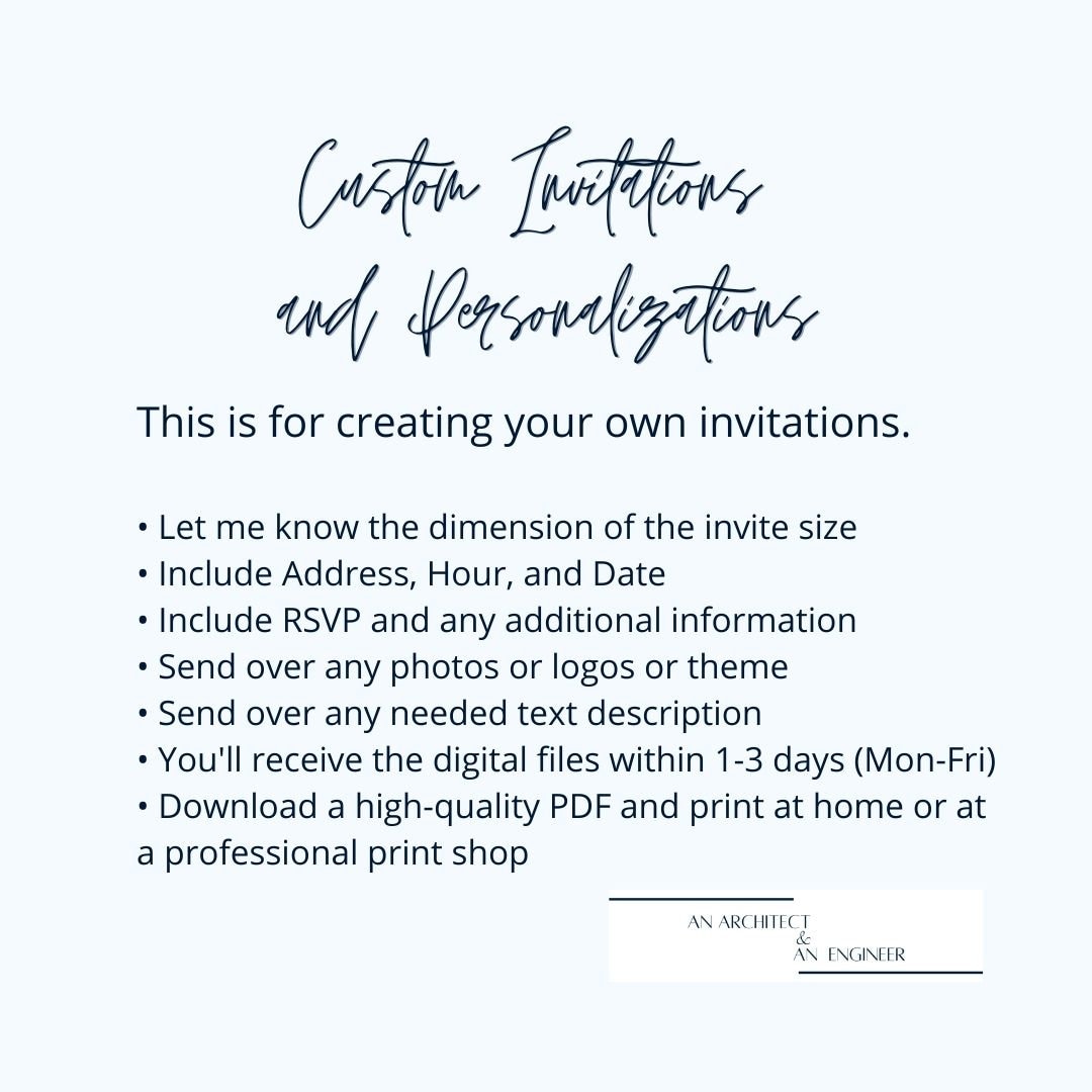 Custom Invitations | Create Your Own | Price Varies - Etsy