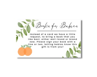 Books for Babies flyer | Twin Baby Shower Invitation | Little Cutie Invitation | Clementine Invitation | Business card | Virtual flyer
