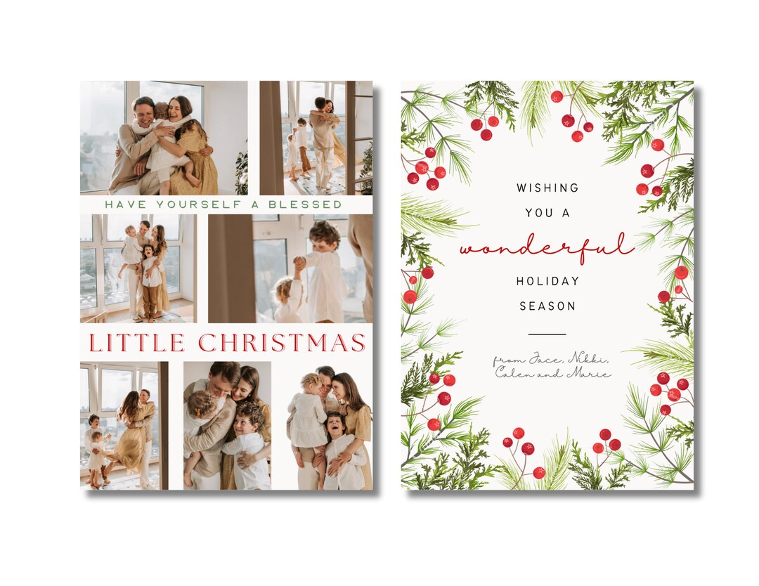 Editable Photo Christmas Card Template – Holiday Invite (digital) - Etsy