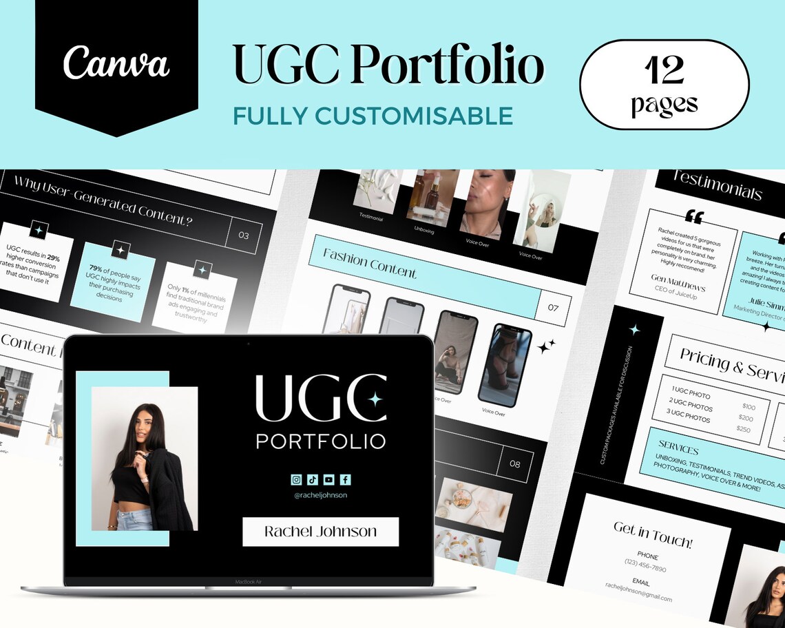 UGC Portfolio Template | Canva Website | Bold Chic Minimalistic | UGC ...